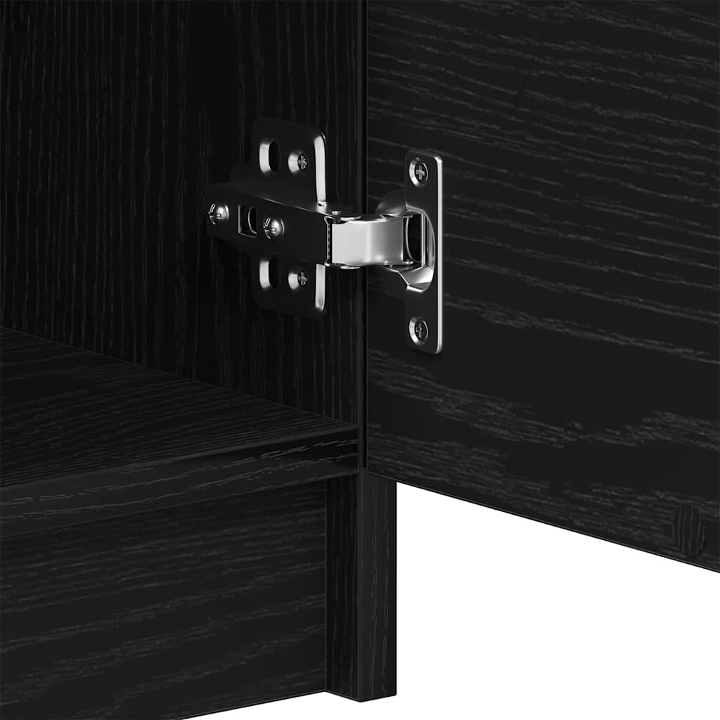 Sideboards 2er Set Schwarz Eiche 60x30x70 cm Holzwerkstoff